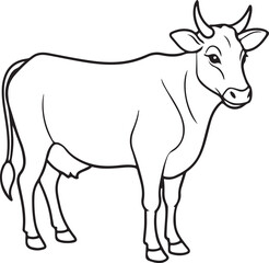 coloring book vector cow