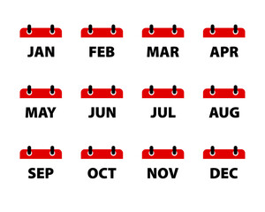 Months of the year calendar icons