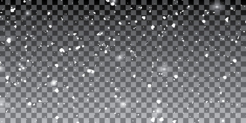 Element for winter design or overlay. Real snow over black background with a shallow depth of field. Vector