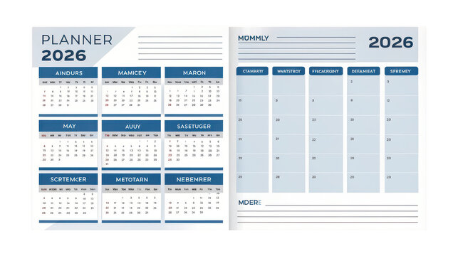 Open Planner 2026 Calendar Template for Business Schedule and Events