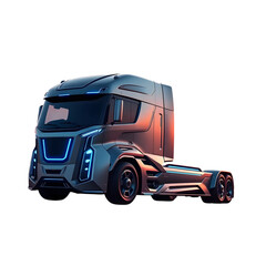 blue truck isolated on white