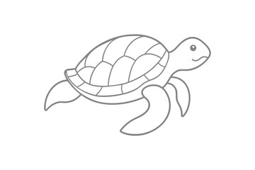 A minimal yet elegant illustration of a sea turtle, capturing the calmness of ocean life.