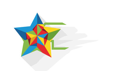 Geometric star shape with vibrant colors for festive design and decorative element illustration art