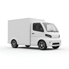 Small box delivery van isolated on white background