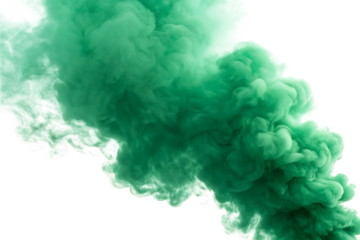 green smoke cloud, cutout, PNG isolated on white or transparent background, generated AI