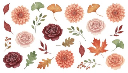flower clipart set.