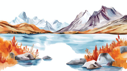 El Calafate. El Calafate hand drawn watercolor illustration