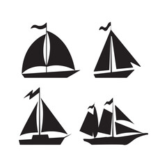 Sailboat icon  stock vector  boat logo isolated on white background