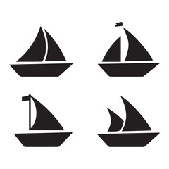 Sailboat icon  stock vector  boat logo isolated on white background