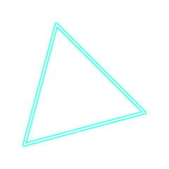 Cyan Neon Glow Triangle – Futuristic Light Effect on Transparent Background for Modern Digital and Tech Design
