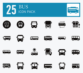 Bus Icon and bus fill icon pack