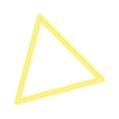 Yellow Neon Glow Triangle – Futuristic Geometric Light Effect on Transparent Background for Digital Art and Design