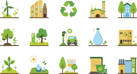 Sustainable Green Business Icon Pack