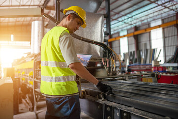 Manufacturing process worker factory floor industrial scene workshop environment side view operational efficiency