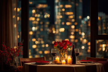 Romantic city view dinner