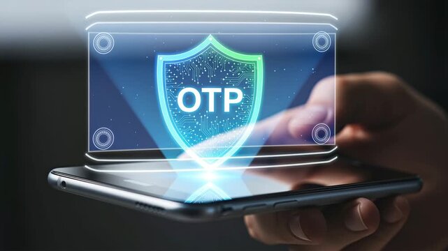 Mobile phone and hologram for the concept of technology.