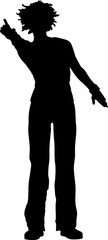 Standing Human Silhouette in Relaxed Casual Pose
