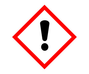 Irritant, sensitising, harmful substances sign icon. Harmful health GHS symbol illustration on transparent background. 