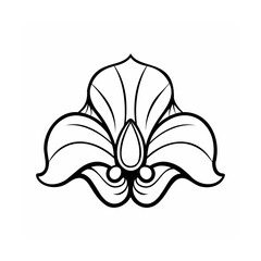 Elegant Floral Ornament Design Black and White Vector Illustration