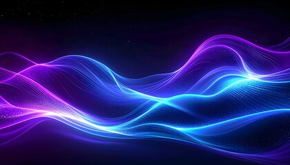 Energy flow effect: Smooth, curved lines create a luminous wave pattern.