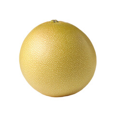 A single yellow grapefruit isolated on transparent background