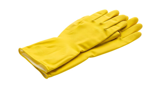Pair of Yellow Rubber Cleaning Gloves rubber gloves
