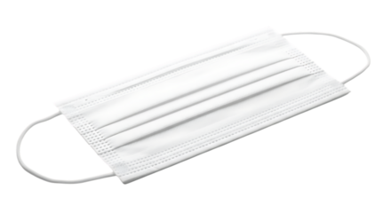 White Disposable Face Mask on Black Background medical mask