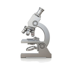 3D Metallic Microscope Icon