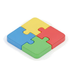 3D Puzzle Piece Set Icon