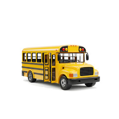 3D School Bus Icon with Open Doors