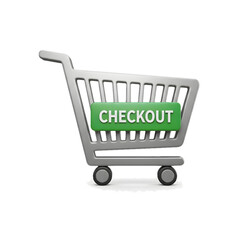 Checkout shopping cart icon for e-commerce sales and online retail success