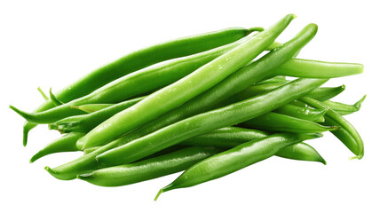 fresh green beans healthy organic vegetable long pods nutritious farm produce natural food ingredient isolated on white background