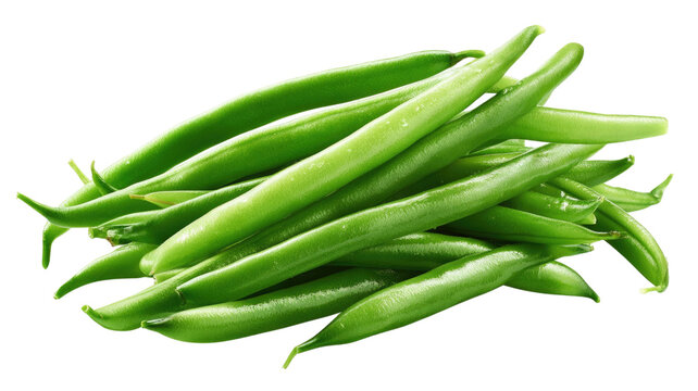 fresh green beans healthy organic vegetable long pods nutritious farm produce natural food ingredient isolated on white background