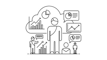 Business team analyzing data and statistics