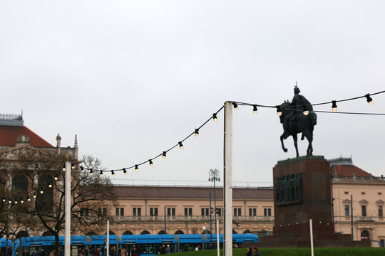Christmas decorations in the Zrinjevac park, in central Zagreb, Croatia.