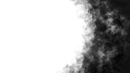 Dark smoke, cloud frame border with transparent copy space. PNG.  Perfect for atmospheric overlays, text backgrounds, mysterious designs, horror themes, dramatic presentations, video effects.