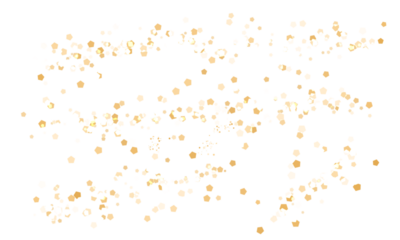 Golden bokeh light effect design on transparent background