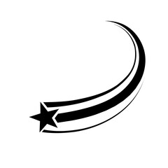 shooting star vector. shooting star trajectory. tailed star. white grasshopper background illustration vector © Nowar Abizar