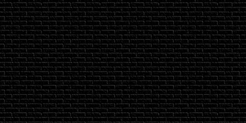 Fototapeta premium Black brick background texture. brick pattern and black background wall brick. 