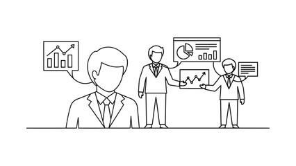 Business people presenting data