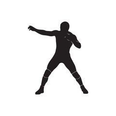 Wrestler fighting silhouette icon vector illustration design