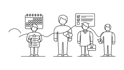 Business team planning and working