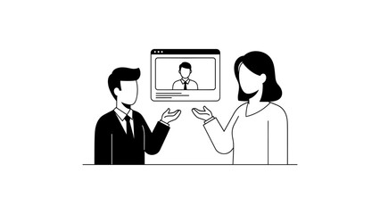 Business people having video call