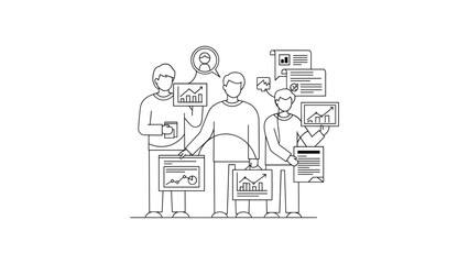 Team of business people analyzing data