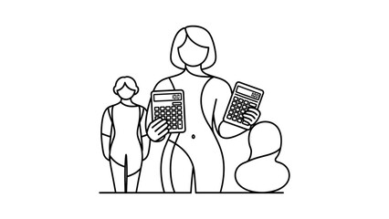 Two women holding calculators