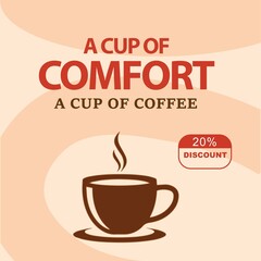 Minimal coffee design with simple typography for cafe and lifestyle posts. Great for modern social media templates.