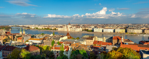 Budapest panorama of Pest part of the city