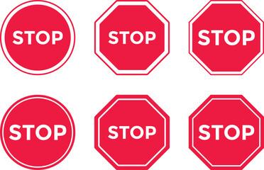 stop red sign. Danger Warning Symbols for road Traffic Safety. Do not entry symbol