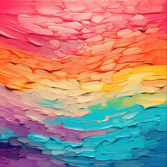 Vivid Oil Paint Texture with Rainbow Palette and Bold Brushstrokes