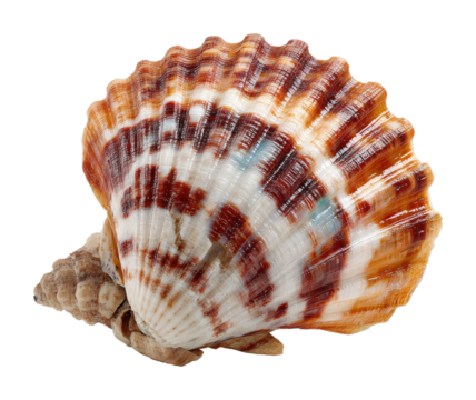 Exploring sea life colorful scallop shells ocean nature isolated on transparent background